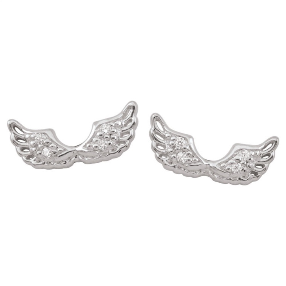 925 Sterling Silver CZ Wing Studs. Brand new never worn.